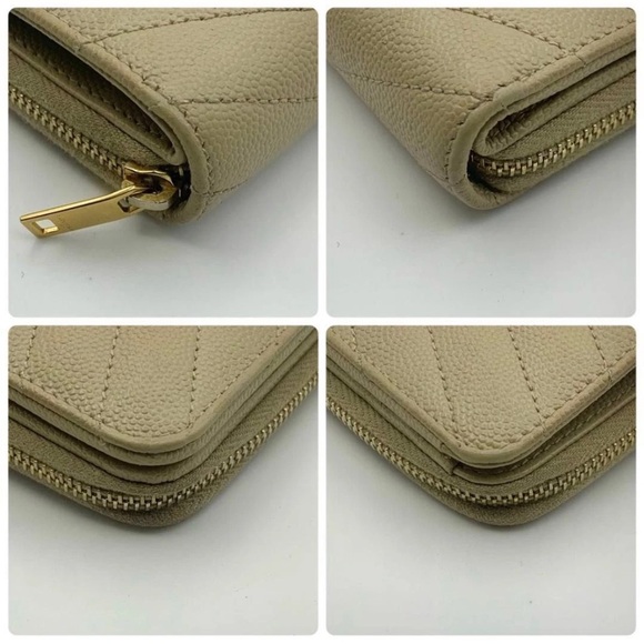 Yves Saint Laurent Gold Accent Beige Wallet - Picture 7 of 10